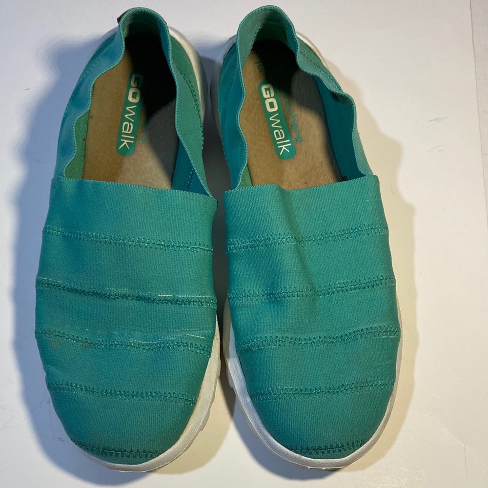 Skechers Women’s GoWalk Turquoise Slip-On Sneakers